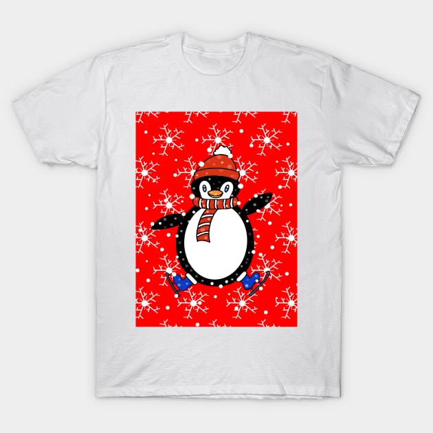 FESTIVE Penguin T-Shirt by SartorisArt1